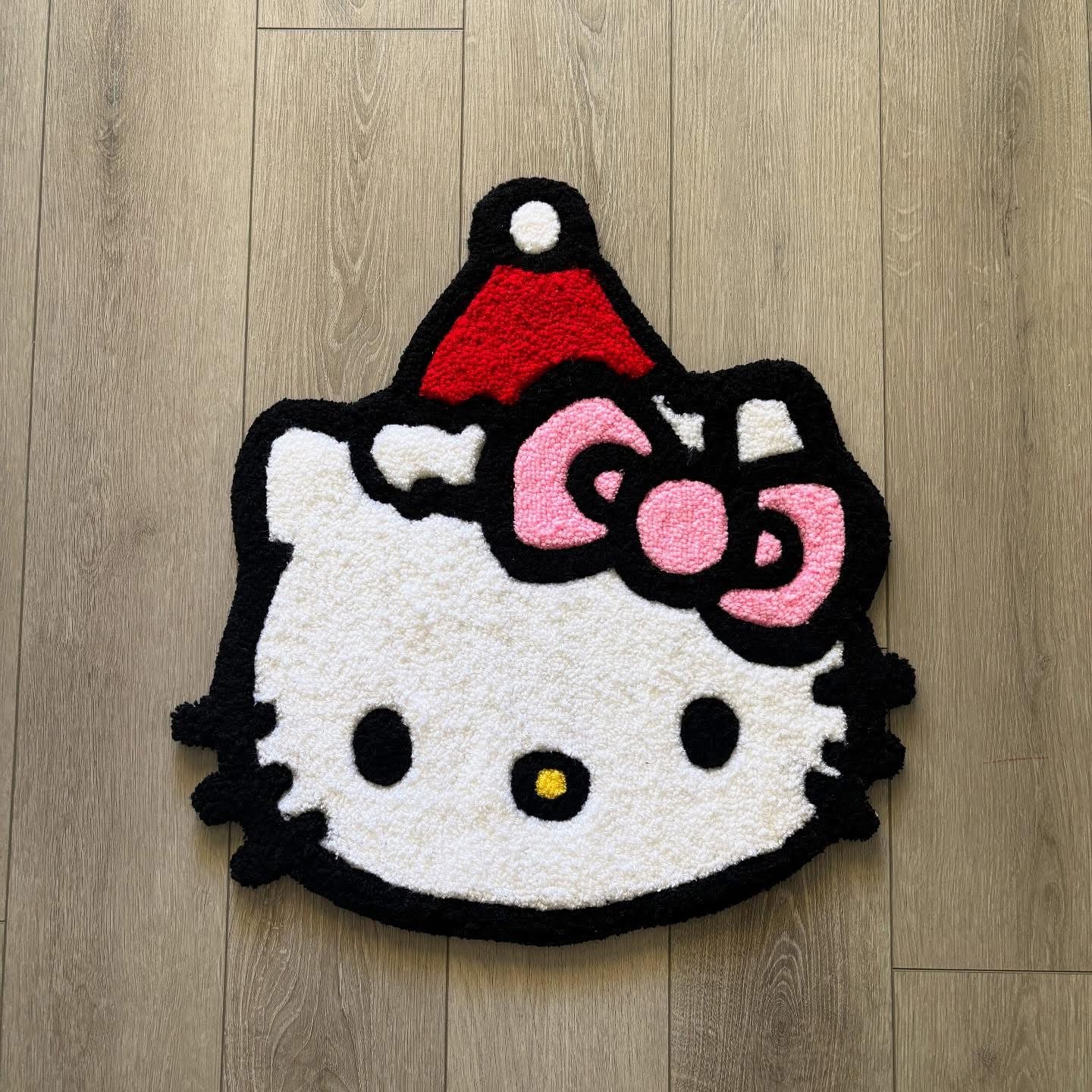 Santa hello kitty rug